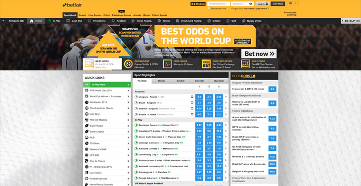 betfair screenshot